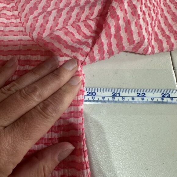 NWT Sedge Red & White Ruffle Short Suit Set Size Medium Candy Stripe Blouse - Picture 9 of 16